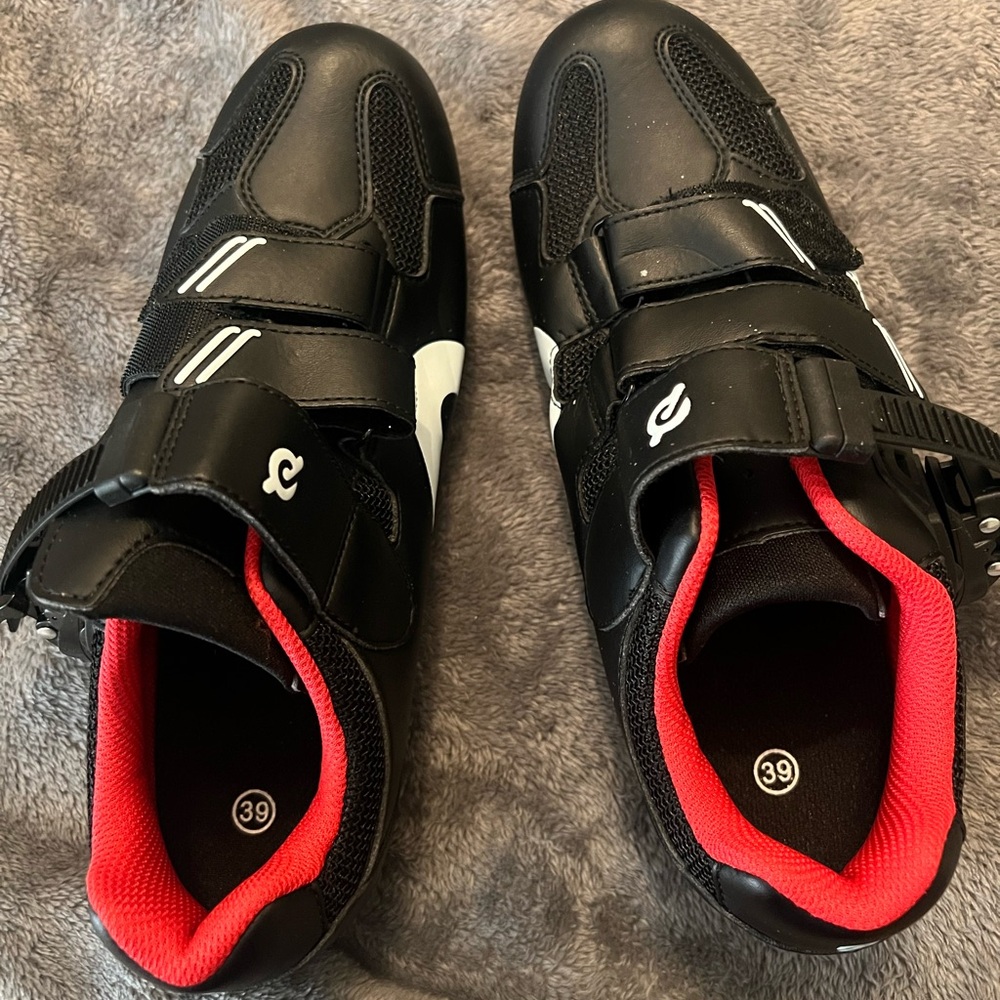 Peloton Black and Red Athletic Shoes